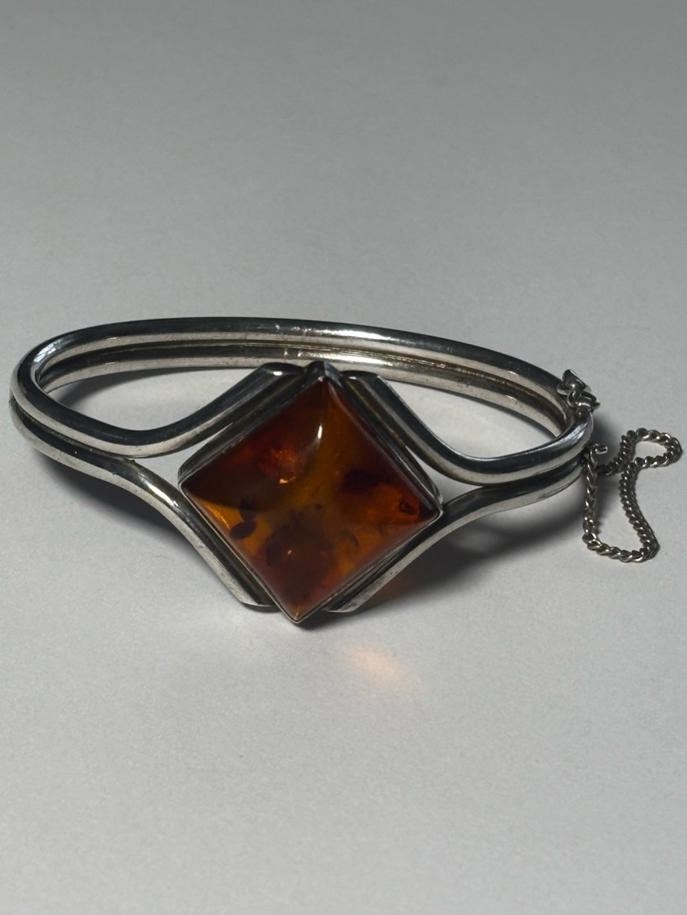 Vintage Modernist Baltic Amber Cuff NWOT